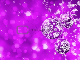 Elegant Christmas card with balls. EPS 8