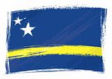 Grunge Curacao flag