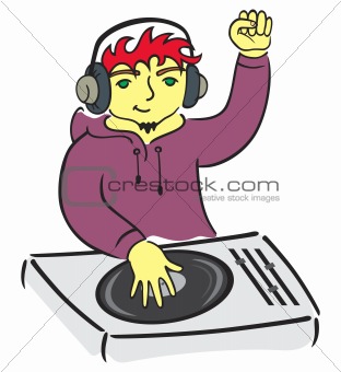 DJ behind console