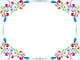 abstract colorful floral border 