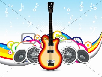 abstract musical background with guitar