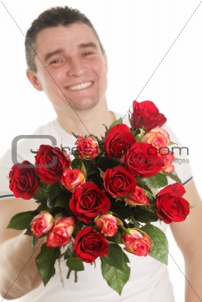 Man with roses
