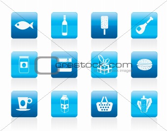 Shop, food and drink icons 1