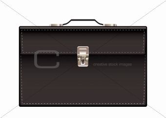 Briefcase black leather
