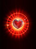 Dynamic light rays heart illustration