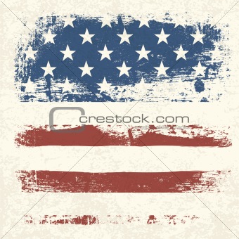 American flag vintage textured background. Vector, EPS10