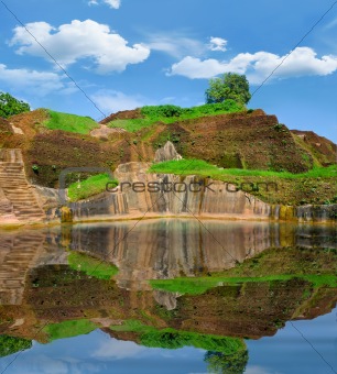 remains of the palace pool on mount Sigiriya, Sri Lanka (Ceylon)