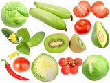 Set of fresh fruits and vegetables