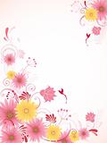 floral background with pink flowers