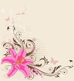  floral background with pink  lily