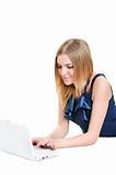 Beautiful young girl with laptop