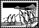 Postage stamp with the penguins in the Arctic