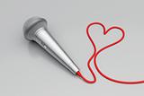 Microphone and red heart