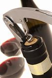 Corkscrew opening wine bottle 