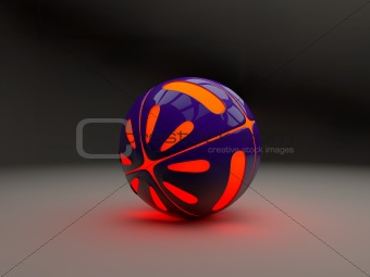 Ball with orange lights from the inside