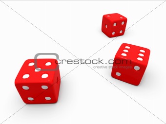 A toss of three red dice