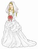 Bride in a wedding gown