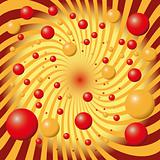 abstract background from red and yellow balls 