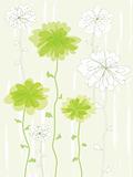 green flower illustration