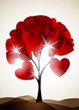valentine tree, abstract background
