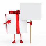 red white gift box billboard