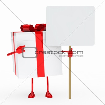 red white gift box billboard