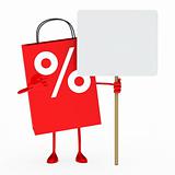 red percent sale bag 