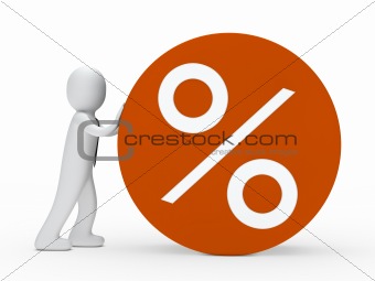 man roll orange percent circle
