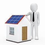businessman solar house