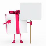 pink white gift box billboard
