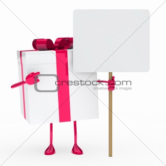 pink white gift box billboard