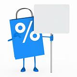 blue percent sale bag 