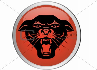 Black Panther Head Button