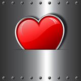 Heart on metal background
