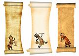 Collection of banners with african traditional patterns