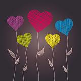 Abstract heart flowers