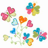 love flower and butterflies