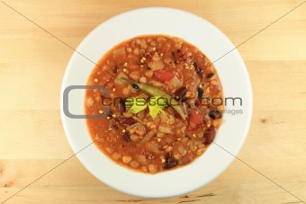 Cooked fourteen beans mix soup. 