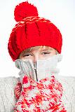 Young frozen teenager in winter style