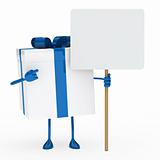 blue white gift box billboard