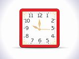 abstract red shiny squre clock 