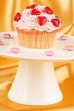 Valentine's day cupcake on a cake stand