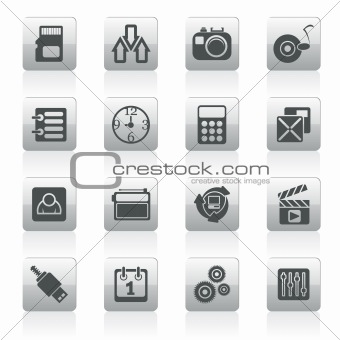phone  performance, internet and office icons