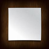 White paper on a wooden wall. Vector illustration.