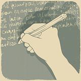 Vector illustration of a hand writing