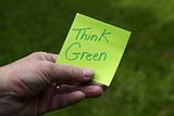 Person thinking green innovation and ideas