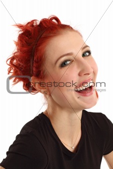 Laughing girl with red hair