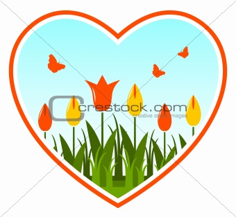 tulips in heart