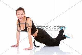 beautiful fitness woman doing exercise
