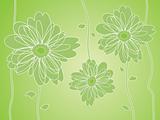 Green Flower silhouettes background
